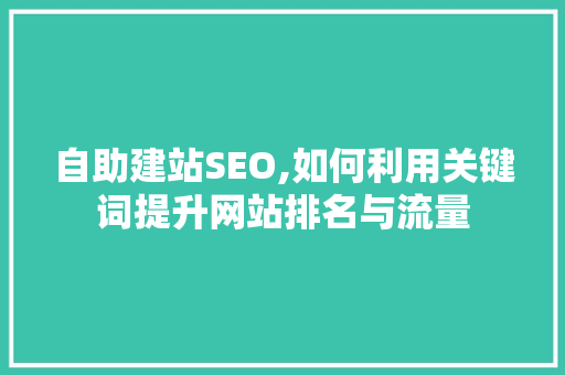 自助建站SEO,如何利用关键词提升网站排名与流量