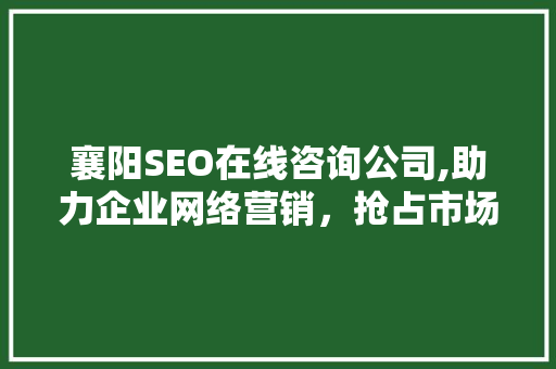 襄阳SEO在线咨询公司,助力企业网络营销，抢占市场先机