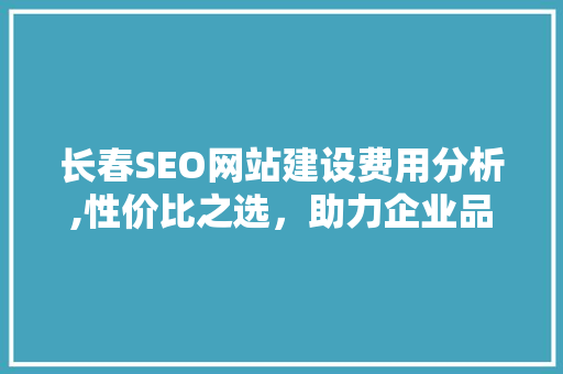 长春SEO网站建设费用分析,性价比之选，助力企业品牌腾飞