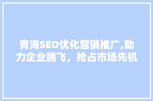 青海SEO优化营销推广,助力企业腾飞，抢占市场先机