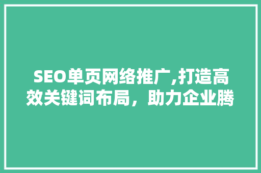 SEO单页网络推广,打造高效关键词布局，助力企业腾飞