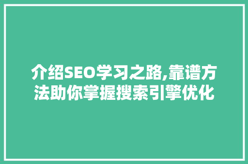 介绍SEO学习之路,靠谱方法助你掌握搜索引擎优化