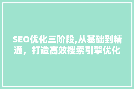 SEO优化三阶段,从基础到精通，打造高效搜索引擎优化步骤