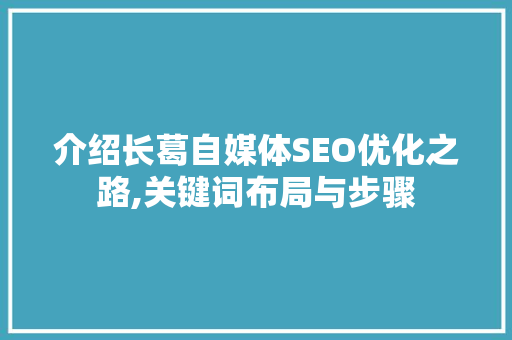 介绍长葛自媒体SEO优化之路,关键词布局与步骤