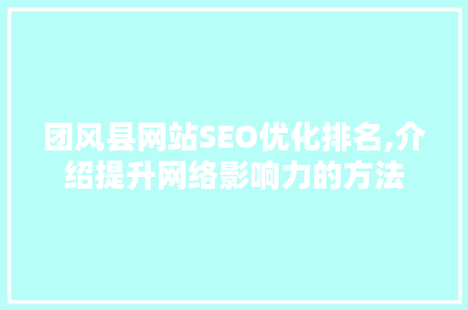 团风县网站SEO优化排名,介绍提升网络影响力的方法