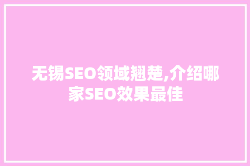 无锡SEO领域翘楚,介绍哪家SEO效果最佳