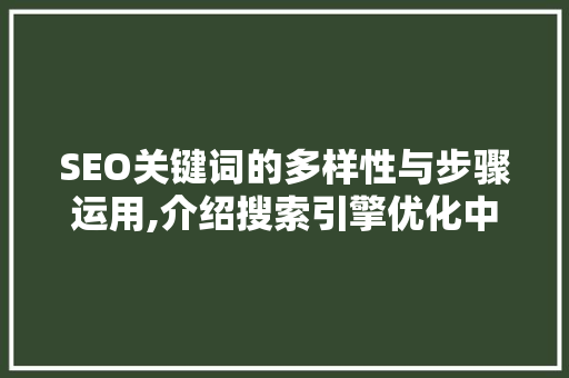 SEO关键词的多样性与步骤运用,介绍搜索引擎优化中的关键词奥秘