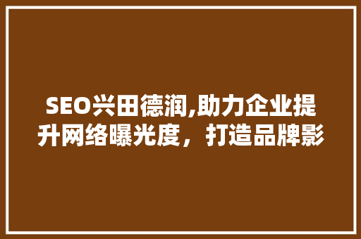 SEO兴田德润,助力企业提升网络曝光度，打造品牌影响力