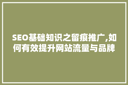 SEO基础知识之留痕推广,如何有效提升网站流量与品牌知名度